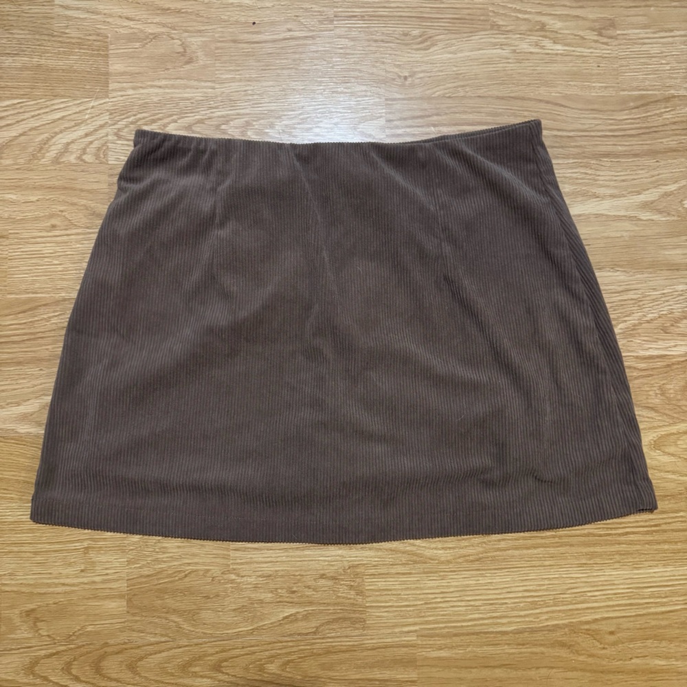 Halara High Waisted 2 in 1 A Line Mini Corduroy Skirt